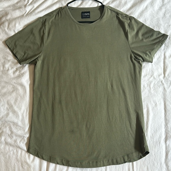 Men’s cuts curve hem t shirt - Picture 1 of 4